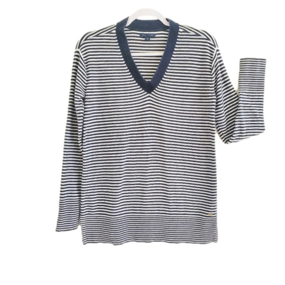 Tommy Hilfiger Cotton Nautical Striped Summer pullover Vneck  size S ( 8… - Picture 1 of 16
